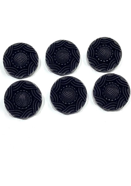 Italyan Kaban Manto Düğmesi / 2,8 Cm/ Siyah / 6 Lı Set / M014
