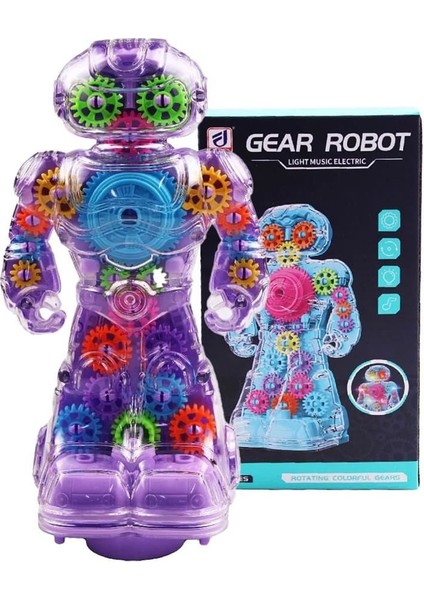 Sesli ve Işıklı 360 Derece Dönen Oyuncak Robot