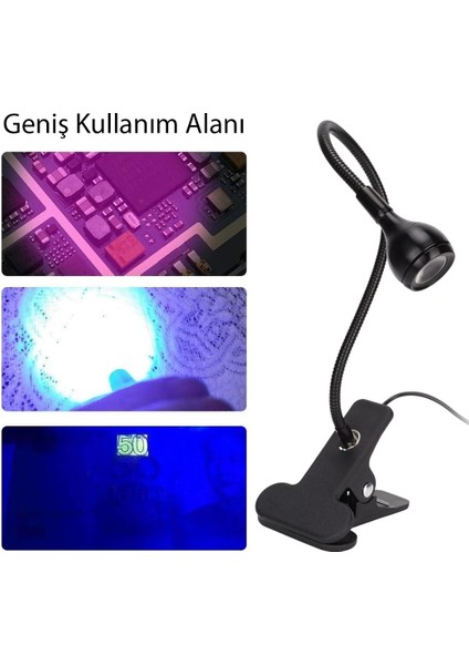 Uv Mor Işik Para Kontrol - Yapişkan Kurutma Lambasi Esnek Masa Lambasi 3 Watt Byr [byrtek] fiyatları