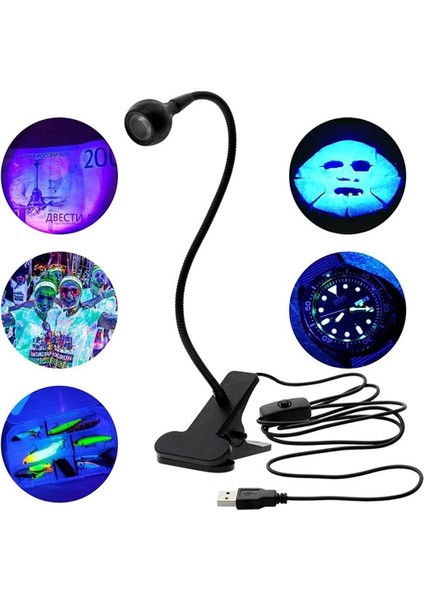 Uv Mor Işik Para Kontrol - Yapişkan Kurutma Lambasi Esnek Masa Lambasi 3 Watt Byr [byrtek] modelleri