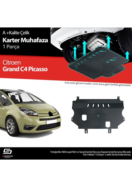 S-Dizayn Citroen C4 G. Picasso Çelik Karter Muhafaza 2006-2013 A+ Kalite