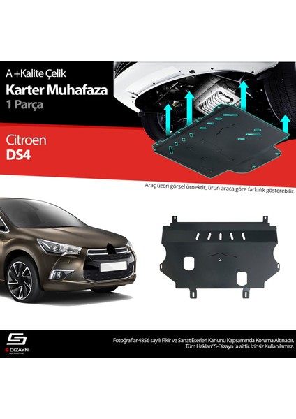 S-Dizayn Citroen Ds4 Çelik Karter Muhafaza 2010-2021 A+ Kalite