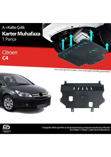 S-Dizayn Citroen C4 Çelik Karter Muhafaza 2004-2010 A+ Kalite