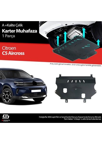 S-Dizayn Citroen C5 Aircross Çelik Karter Muhafaza 2017 Üzeri A+ Kalite