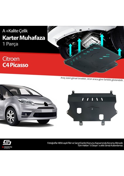 S-Dizayn Citroen C4 Picasso Çelik Karter Muhafaza 2006-2013 A+ Kalite