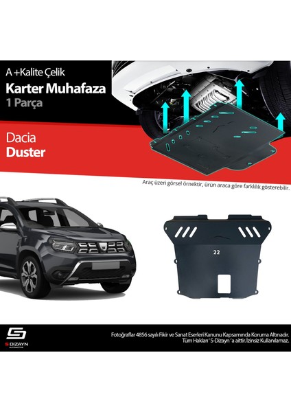 S-Dizayn Dacia Duster Çelik Karter Muhafaza 2018-2023 A+ Kalite