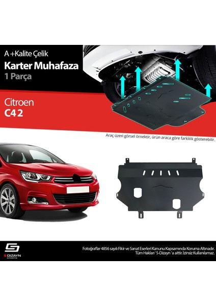 S-Dizayn Citroen C4 Çelik Karter Muhafaza 2010-2020 A+ Kalite