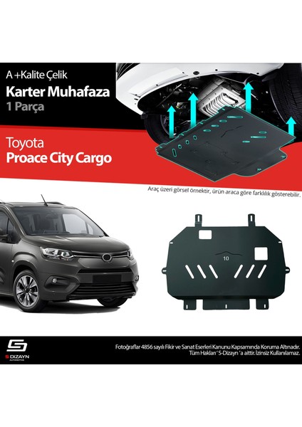 S-Dizayn Toyota Proace City Cargo Çelik Karter Muhafaza 2018 Üzeri A+ Kalite