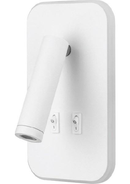 Çift Kademeli Yatak Başı Aplik CT-5243 Beyaz Kasa