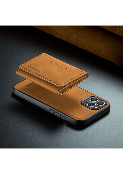 Apple iPhone 16 Pro Uyumlu Kılıf Zebana 2in1 Elite Class Cüzdanlı Deri Kılıf Kahverengi fırsatları