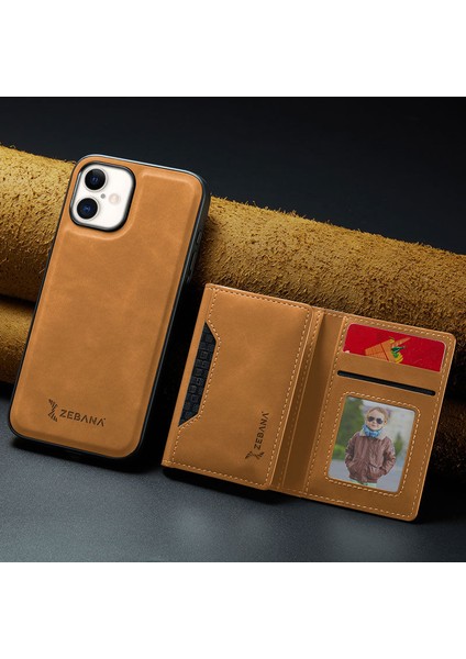 Apple iPhone 16 Uyumlu Kılıf Zebana 2in1 Elite Class Cüzdanlı Deri Kılıf Kahverengi modelleri