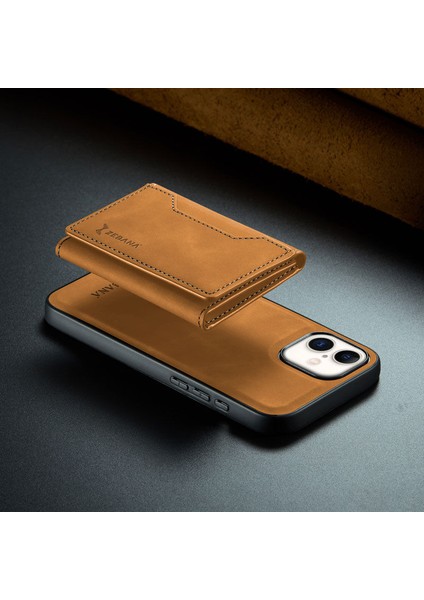 Apple iPhone 16 Uyumlu Kılıf Zebana 2in1 Elite Class Cüzdanlı Deri Kılıf Kahverengi fırsatları