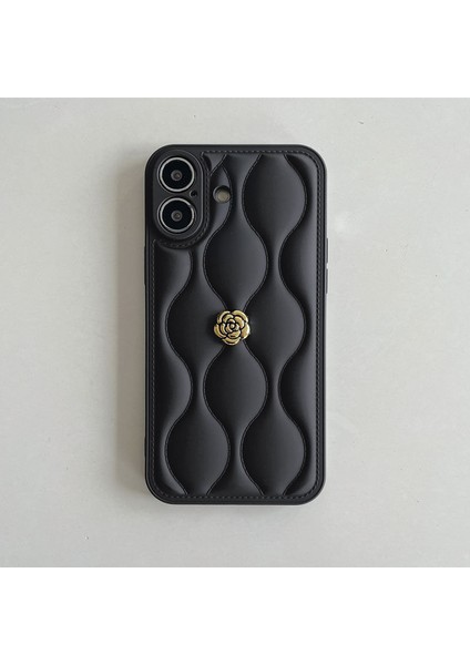 Apple iPhone 16 Plus Uyumlu Kılıf Zebana Camellia Deri Kılıf Siyah modelleri