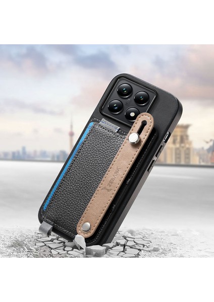 Xiaomi Mi 14T Uyumlu Kılıf Zebana 2in1 Best Deri Kılıf Siyah