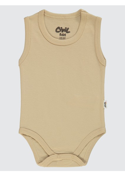 Bebek Çıtçıtlı Badi 3-9 Ay Sütlü Kahve