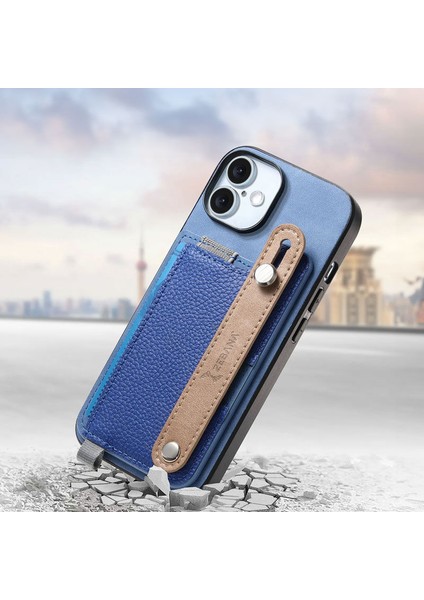 Apple iPhone 16 Uyumlu Kılıf Zebana 2in1 Best Deri Kılıf Mavi fiyatları