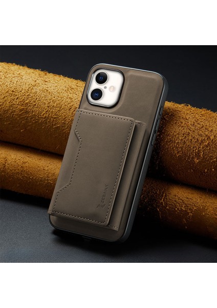 Apple iPhone 16 Plus Uyumlu Kılıf Zebana 2in1 Elite Class Cüzdanlı Deri Kılıf Koyu Kahverengi