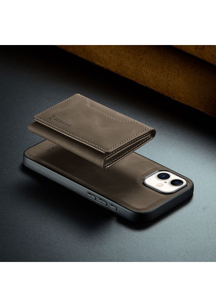 Apple iPhone 16 Plus Uyumlu Kılıf Zebana 2in1 Elite Class Cüzdanlı Deri Kılıf Koyu Kahverengi fırsatları