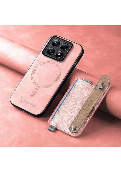 Xiaomi Mi 14T Uyumlu Kılıf Zebana 2in1 Best Deri Kılıf Pembe