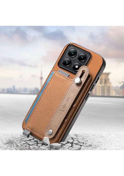 Xiaomi Mi 14T Uyumlu Kılıf Zebana 2in1 Best Deri Kılıf Kahverengi fiyatları