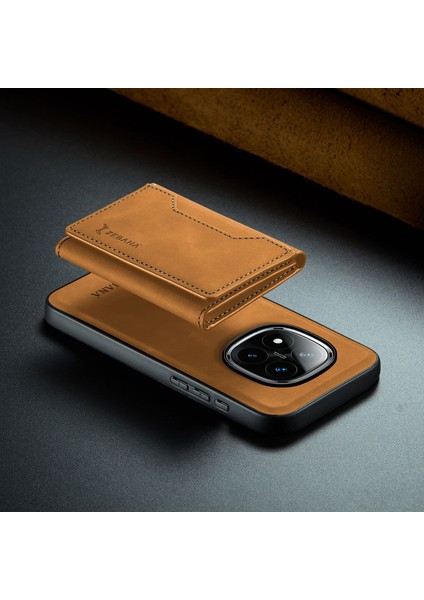 Xiaomi Redmi Note 14 Pro Plus Uyumlu Kılıf Zebana 2in1 Elite Class Cüzdanlı Deri Kılıf Kahverengi fiyatları