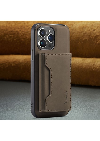 Apple iPhone 16 Pro Uyumlu Kılıf Zebana 2in1 Elite Class Cüzdanlı Deri Kılıf Koyu Kahverengi fiyatları