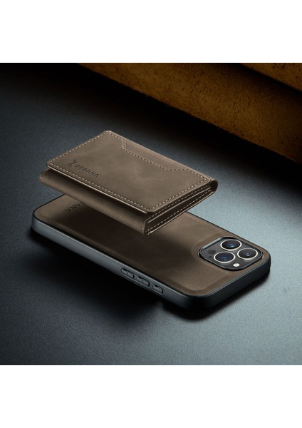 Apple iPhone 16 Pro Uyumlu Kılıf Zebana 2in1 Elite Class Cüzdanlı Deri Kılıf Koyu Kahverengi fırsatları