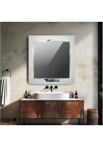 Teknoo- Dekorarif Desenli Kare Duvar Aynası 170