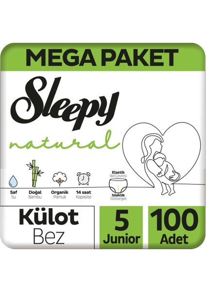 Natural Külot Bez Mega Paket 5 Beden 11-18 kg 100 Adet