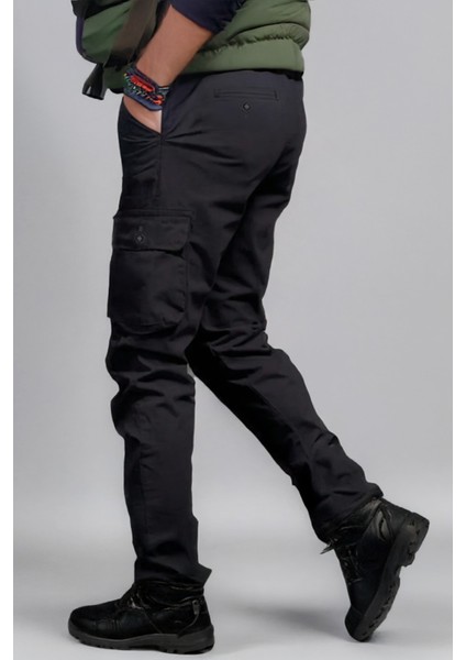 Kışlık Siyah Kargo Pantolon - Düz Paça