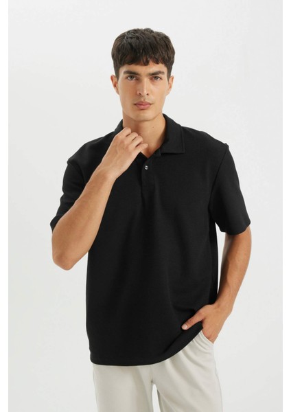 New Regular Fit Basic Düz Kısa Kollu Polo Tişört B4939AX24AU