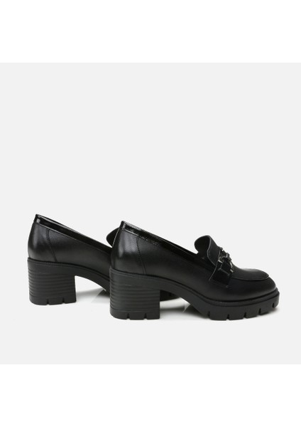 01ayh294720a100 Deri Siyah Kadın Loafer