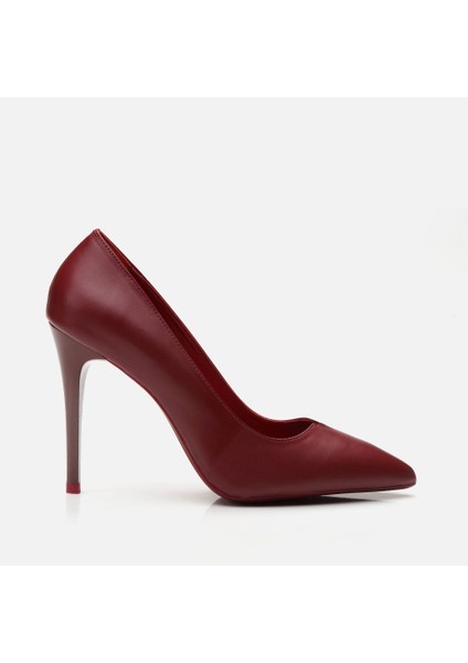 01ayh297390a780 Deri Bordo Kadın Stiletto