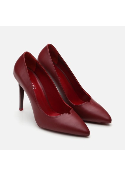 01ayh297390a780 Deri Bordo Kadın Stiletto