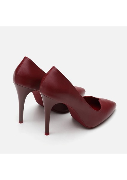 01ayh297390a780 Deri Bordo Kadın Stiletto