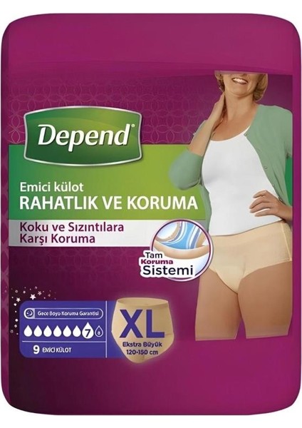 Emici Külot Extra Büyük Boy Kadın 9 Adet