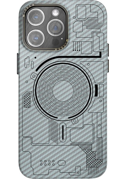 Apple iPhone 12 Pro Max Kılıf Mekanik Görünümlü Wireless Şarj Destekli Magsafe Mekanik Kapak