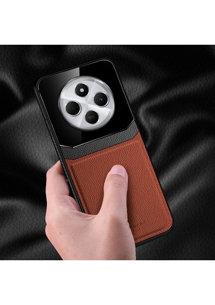 Xiaomi Redmi 14C Uyumlu Kılıf Lens Deri Kılıf Kahverengi fiyatları