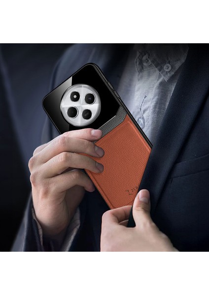 Xiaomi Redmi 14C Uyumlu Kılıf Lens Deri Kılıf Kahverengi fırsatları