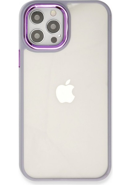 Apple iPhone 12 Pro Max Kılıf Kenarı Silikon Arkası Darbelere Karşı Sert Pc Dora Kapak