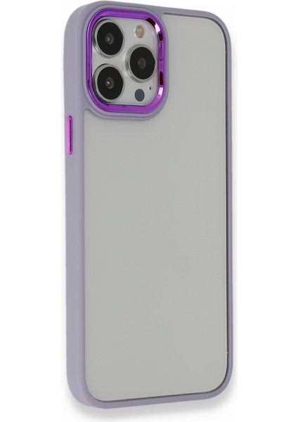 Apple iPhone 14 Pro Max Kılıf Kenarı Silikon Arkası Darbelere Karşı Sert Pc Dora Kapak