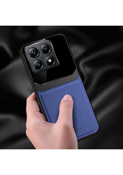 Xiaomi Mi 14T Pro Uyumlu Kılıf Lens Deri Kılıf Lacivert