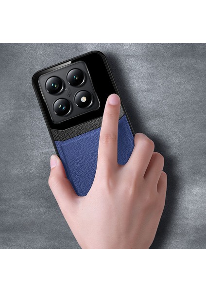 Xiaomi Mi 14T Pro Uyumlu Kılıf Lens Deri Kılıf Lacivert
