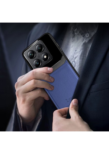 Xiaomi Mi 14T Pro Uyumlu Kılıf Lens Deri Kılıf Lacivert