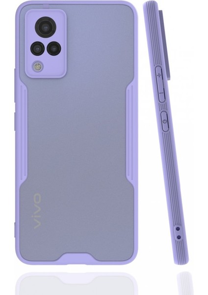 Vivo V21 Kılıf Kamera Korumalı Pastel Renkli Esnek Silikon Platin Kapak