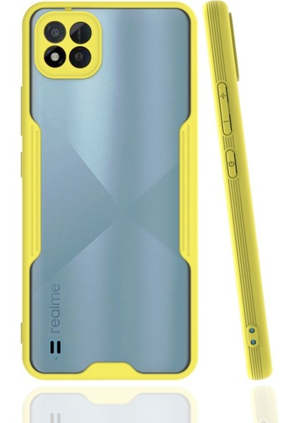 Realme C11 2021 Kılıf Kamera Korumalı Pastel Renkli Esnek Silikon Platin Kapak
