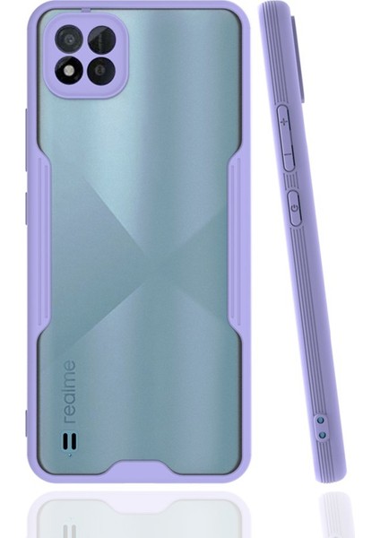 Realme C11 2021 Kılıf Kamera Korumalı Pastel Renkli Esnek Silikon Platin Kapak