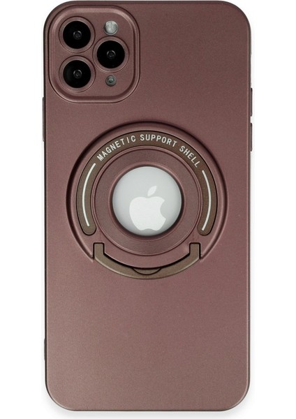 Apple iPhone 12 Pro Max Kılıf Stand Özellikli Wireless Şarj Destekli Lens Korumalı Magsafe Lukka Kapak