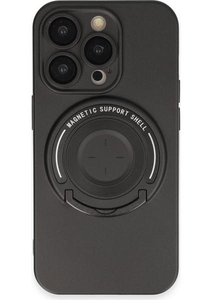 Apple iPhone 14 Pro Kılıf Stand Özellikli Wireless Şarj Destekli Lens Korumalı Magsafe Lukka Kapak