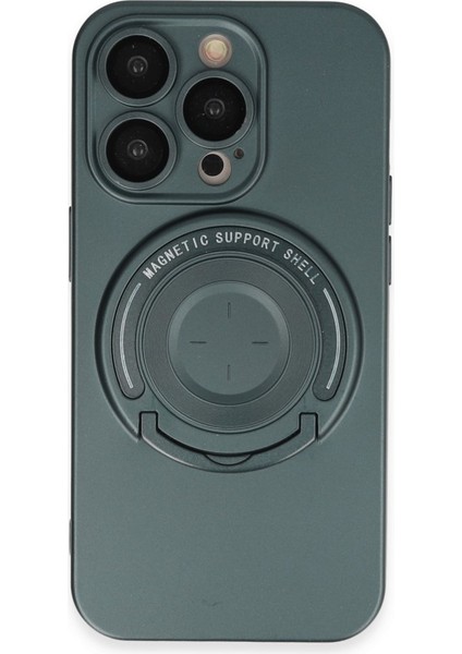 Apple iPhone 14 Pro Kılıf Stand Özellikli Wireless Şarj Destekli Lens Korumalı Magsafe Lukka Kapak